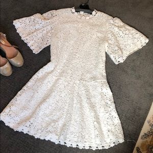 Rebecca Taylor drop-waist cream lace dress.